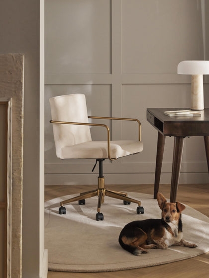 Westwing Silla De Escritorio De Terciopelo Con Reposabrazos Kashya Altura Regulable