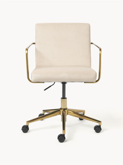 Westwing Silla De Escritorio De Terciopelo Con Reposabrazos Kashya Altura Regulable