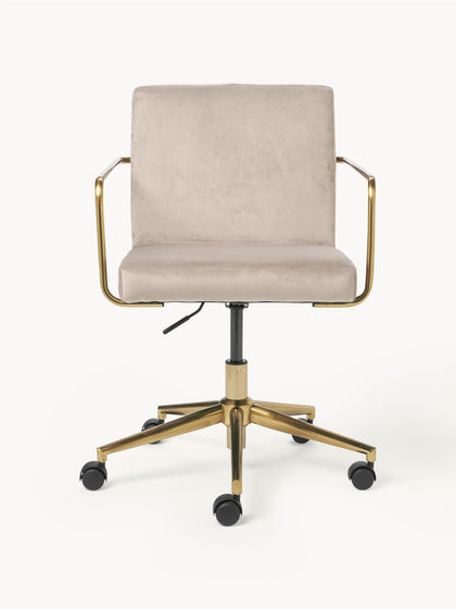 Westwing Silla De Escritorio De Terciopelo Con Reposabrazos Kashya Altura Regulable