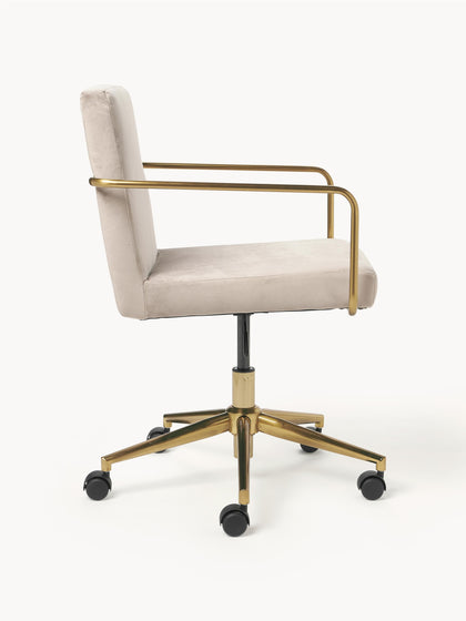 Westwing Silla De Escritorio De Terciopelo Con Reposabrazos Kashya Altura Regulable