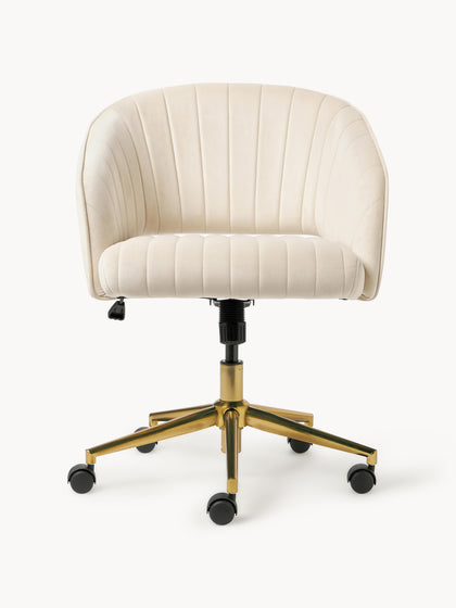 Westwing Silla De Escritorio De Terciopelo Con Reposabrazos Laria Altura Regulable