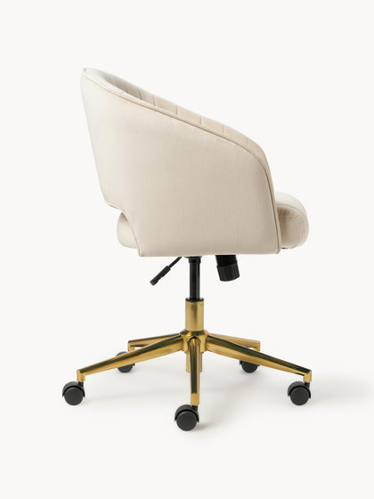 Westwing Silla De Escritorio De Terciopelo Con Reposabrazos Laria Altura Regulable