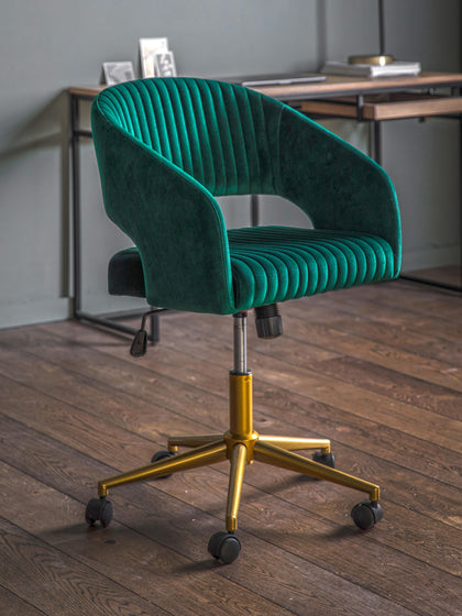 Westwing Silla De Escritorio De Terciopelo Regulable En Altura Murray