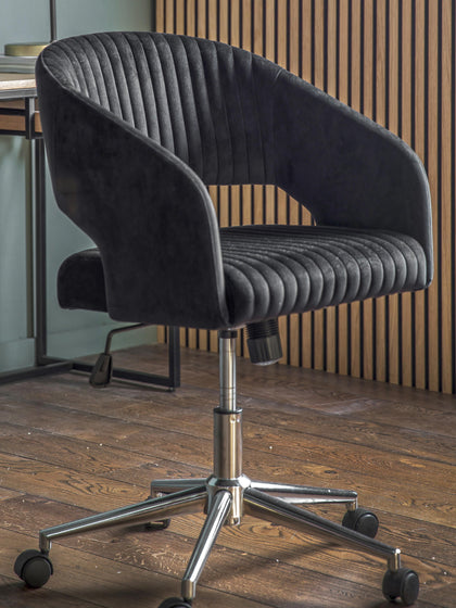 Westwing Silla De Escritorio De Terciopelo Regulable En Altura Murray