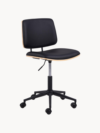 Westwing Silla de escritorio giratoria de piel sintética Owen regulable en altura