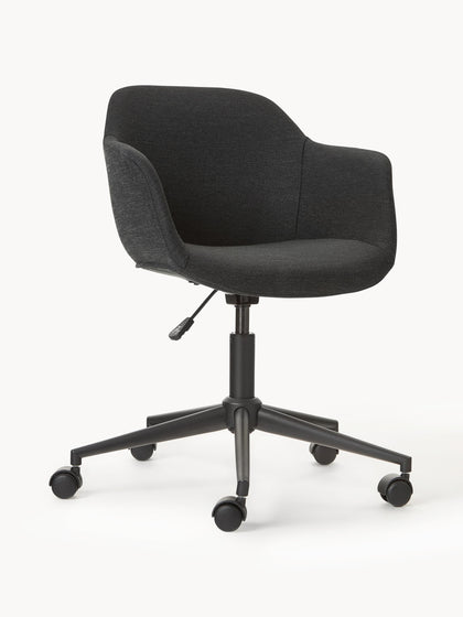 Westwing Silla de escritorio tapizada con asiento estrecho Fiji
