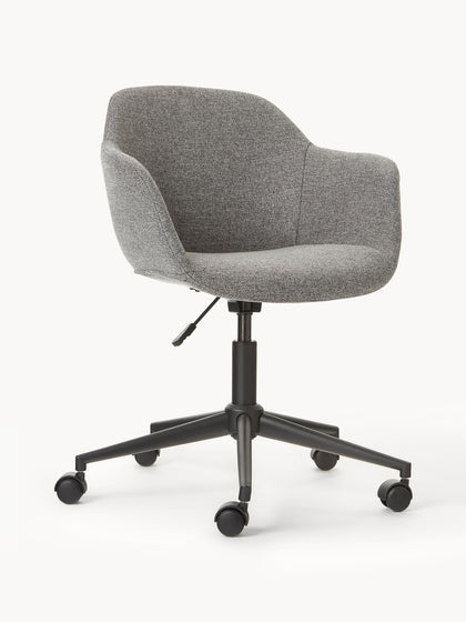 Westwing Silla de escritorio tapizada con asiento estrecho Fiji