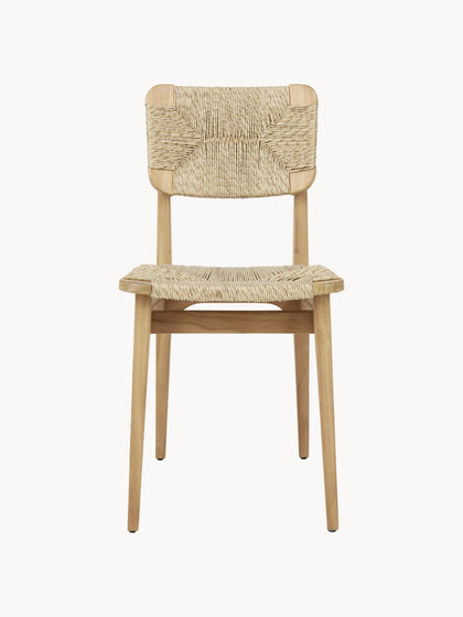 Westwing Silla De Jardín De Madera De Teca Con Asiento Y Respaldo Tejidos C-Chair