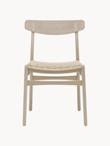 Westwing Silla de madera con asiento tejido a mano CH23