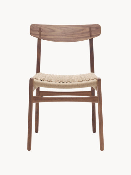 Westwing Silla de madera con asiento tejido a mano CH23