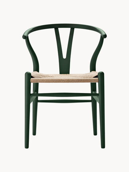 Westwing Silla de madera con asiento tejido a mano CH23