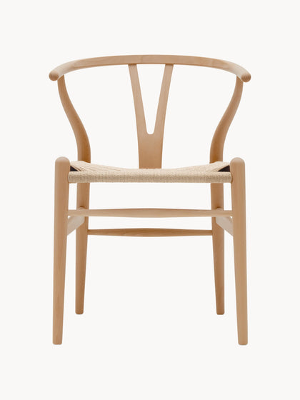 Westwing Silla de madera con asiento tejido a mano CH24