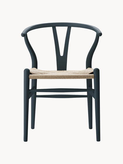 Westwing Silla de madera con asiento tejido a mano CH24