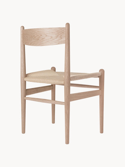 Westwing Silla De Madera Con Asiento Tejido A Mano CH36