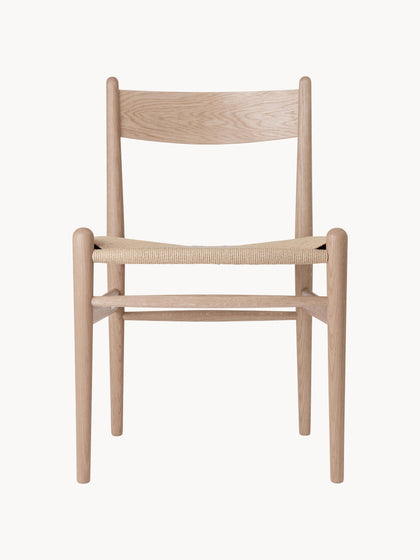 Westwing Silla De Madera Con Asiento Tejido A Mano CH36