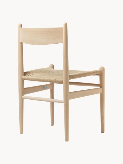 Westwing Silla De Madera Con Asiento Tejido A Mano CH36