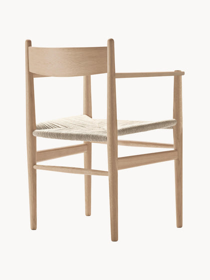 Westwing Silla De Madera Con Asiento Tejido A Mano CH37