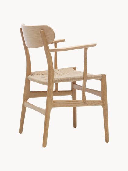 Westwing Silla De Madera Con Asiento Tejido A Mano Y Reposabrazos CH36