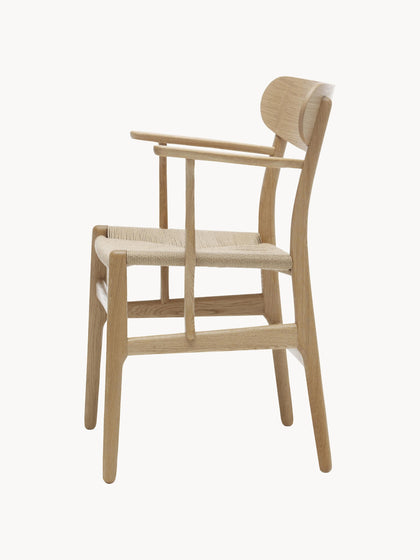 Westwing Silla De Madera Con Asiento Tejido A Mano Y Reposabrazos CH36