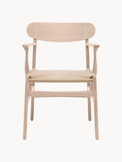 Westwing Silla De Madera Con Asiento Tejido A Mano Y Reposabrazos CH36