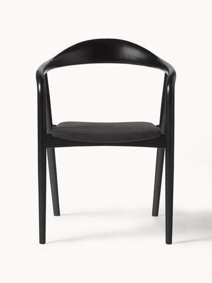 Westwing Silla De Madera Con Reposabrazos De Madera Y Asiento Tapizado Angelina