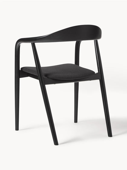 Westwing Silla De Madera Con Reposabrazos De Madera Y Asiento Tapizado Angelina