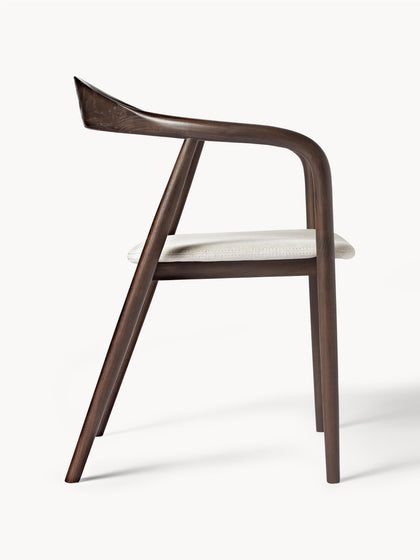 Westwing Silla De Madera Con Reposabrazos De Madera Y Asiento Tapizado Angelina