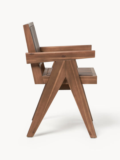 Westwing Silla Para Exterior Con Reposabrazos De Madera De Acacia Sissi