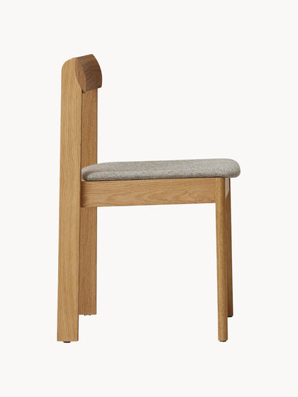 Westwing Sillas Apilables De Madera De Roble Con Asiento Tapizado Blueprint 2 Uds