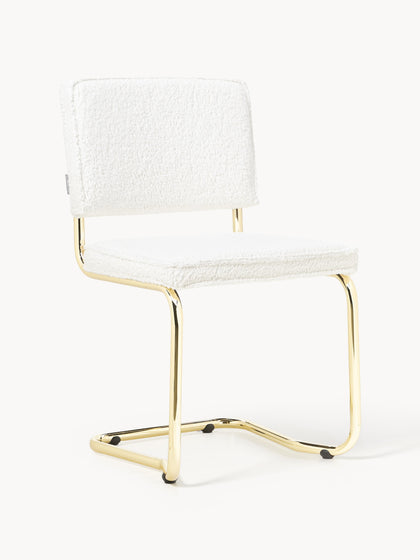 Westwing Sillas cantilever de borreguillo Kink 2 uds