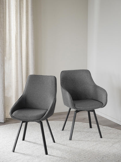 Westwing Sillas Con Reposabrazos Giratorias Alison 2 Uds