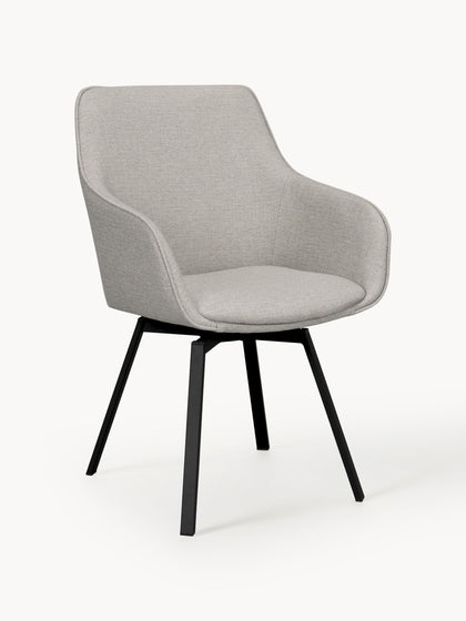 Westwing Sillas con reposabrazos giratorias Alison 2 uds