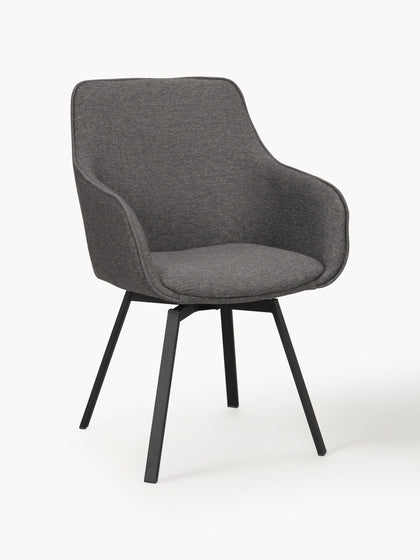 Westwing Sillas con reposabrazos giratorias Alison 2 uds