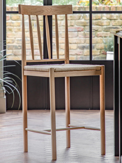 Westwing Sillas De Bar Artesanales De Madera De Roble Eton 2 Uds