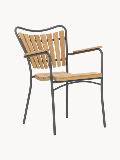 Westwing Sillas de exterior de madera de teca Ellen 2 uds