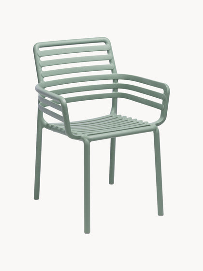 Westwing Sillas de jardín apilables con reposabrazos Doga 2 uds