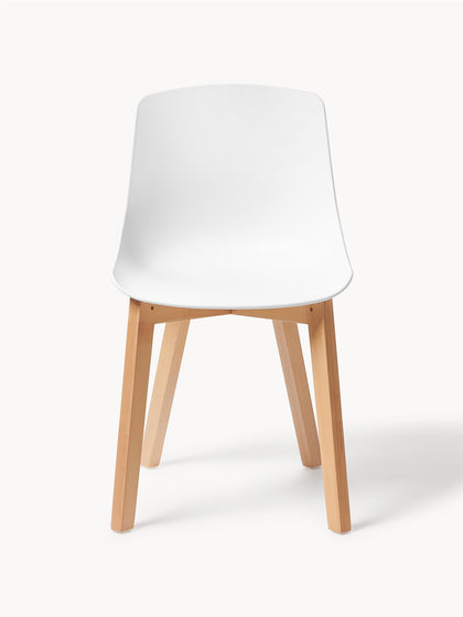 Westwing Sillas De Plástico Con Patas De Madera Dave 2 uds