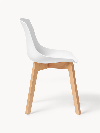 Westwing Sillas De Plástico Con Patas De Madera Dave 2 uds