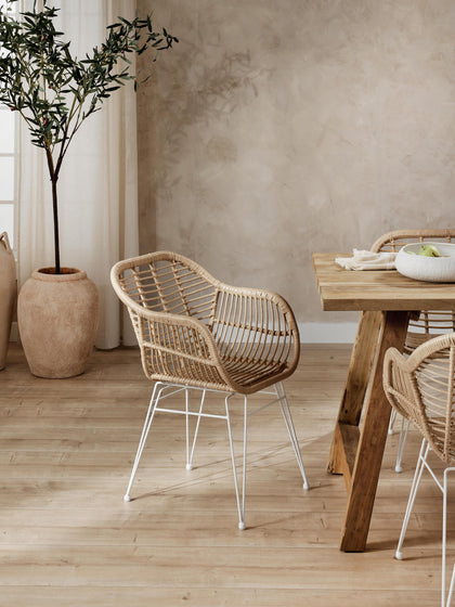 Westwing Sillas De Polirratán Con Reposabrazos Costa 2 uds