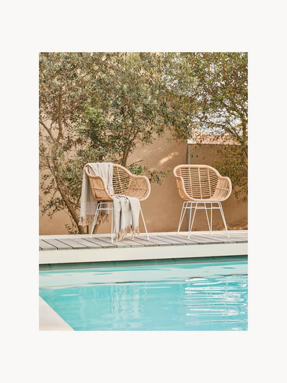 Westwing Sillas De Polirratán Con Reposabrazos Costa 2 uds