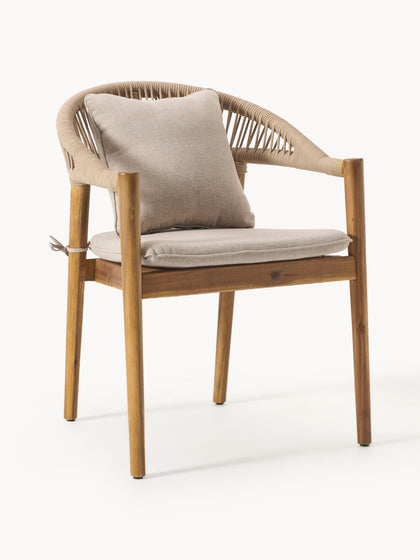 Westwing Sillas para exterior de madera de acacia Marc 2 uds