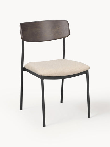 Westwing Sillas tapizadas de madera de roble Maymont 2 uds