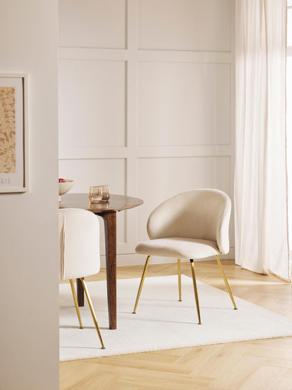 Westwing Sillas Tapizadas En Terciopelo Luisa 2 uds