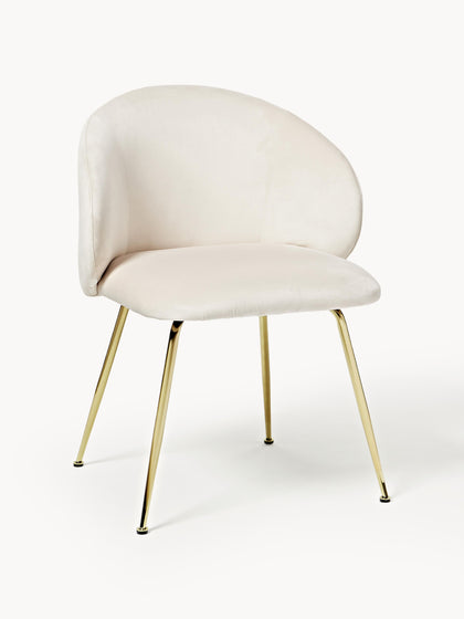 Westwing Sillas tapizadas en terciopelo Luisa 2 uds