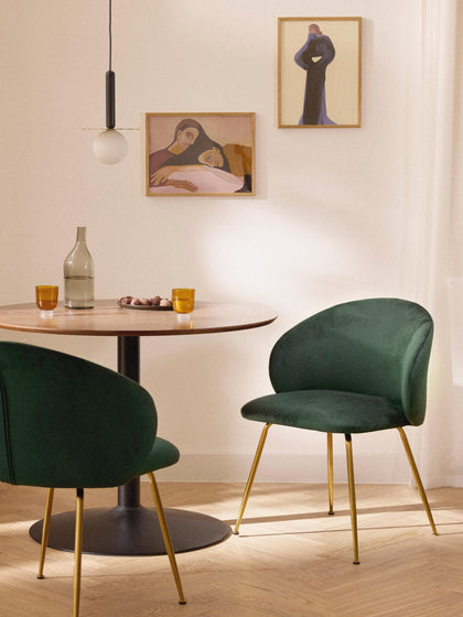 Westwing Sillas Tapizadas En Terciopelo Luisa 2 uds