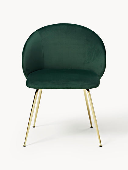 Westwing Sillas Tapizadas En Terciopelo Luisa 2 uds