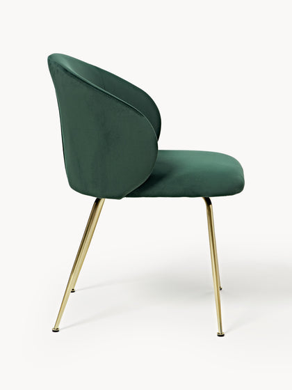 Westwing Sillas Tapizadas En Terciopelo Luisa 2 uds