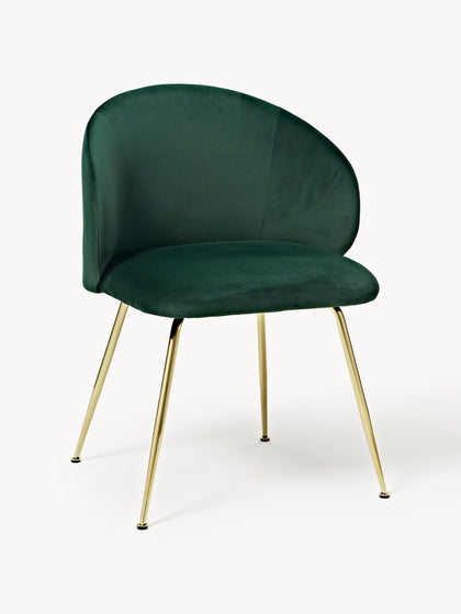 Westwing Sillas tapizadas en terciopelo Luisa 2 uds