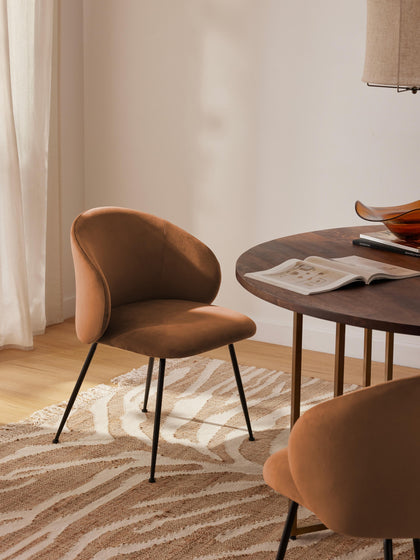 Westwing Sillas Tapizadas En Terciopelo Luisa 2 uds