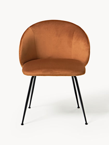 Westwing Sillas Tapizadas En Terciopelo Luisa 2 uds